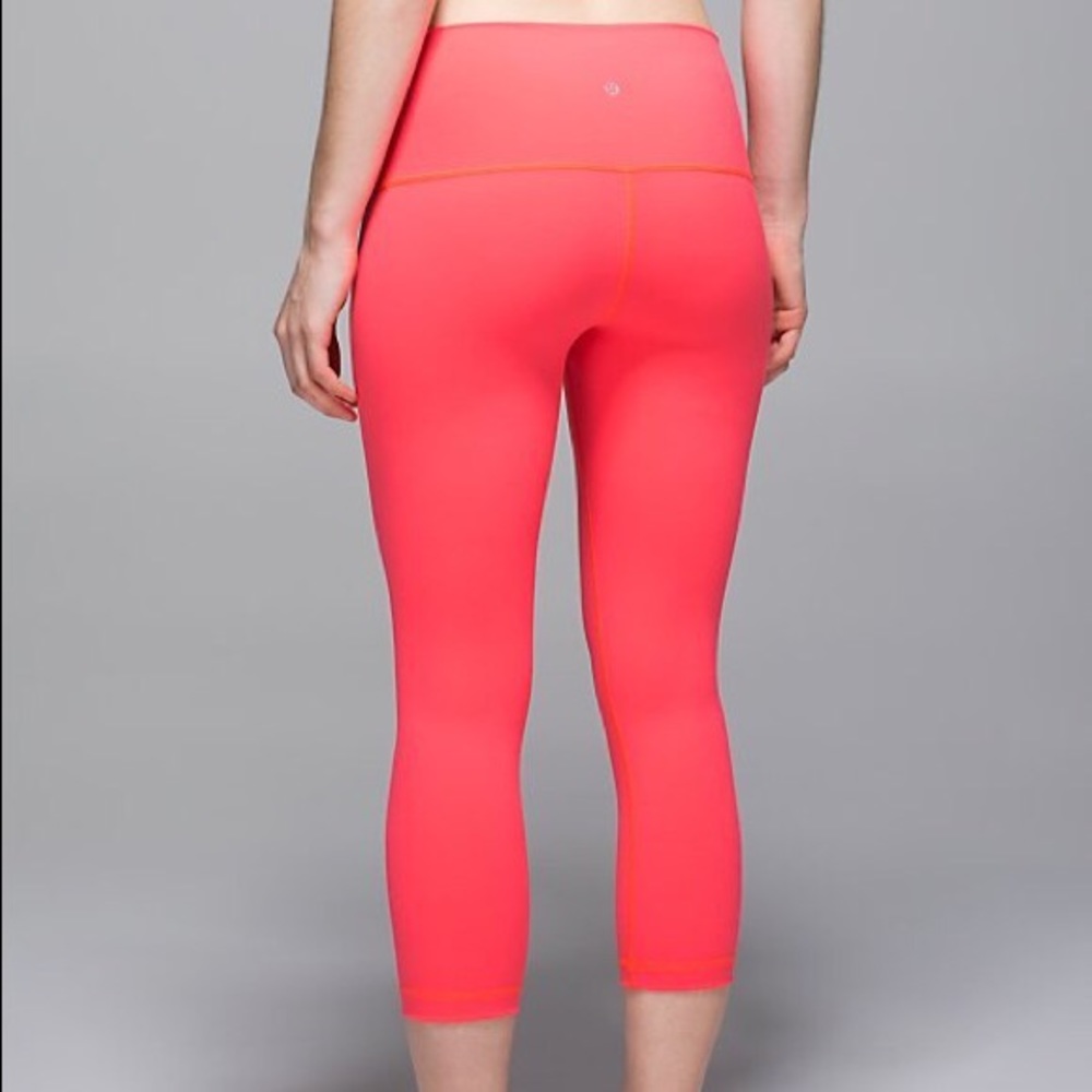 Lululemon Wunder Under Coral Leggings